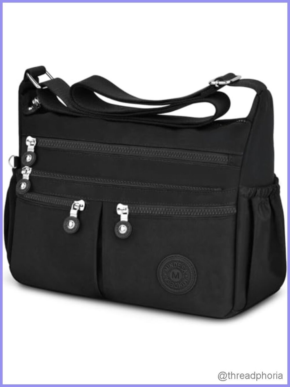Nylon Crossbody Bag Women Travel Shoulder Handbag Waterproof 11 Pockets